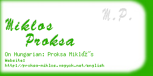 miklos proksa business card